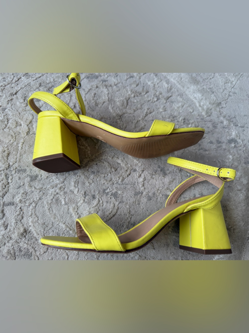 wild fable Yellow Ankle-Strap Block Heel Sandals 6.5 worn once!